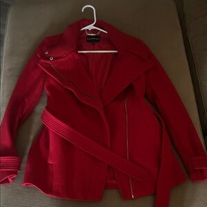 Express Vibrant Red Trench Coat